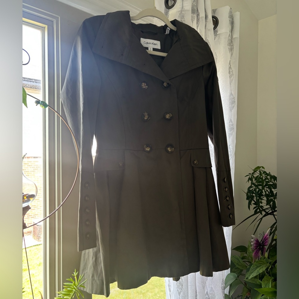 Calvin Klein Women's Dark Olive Trench Coat